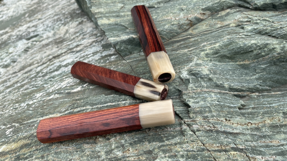 Vietnamese Rosewood & White Horn Knife Handle (WA)