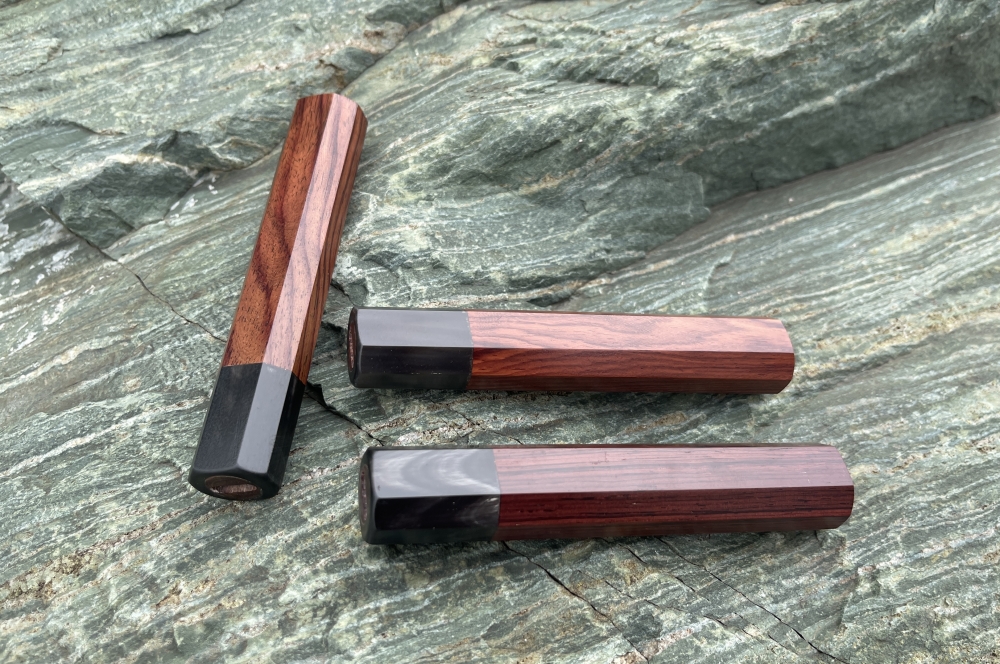 Vietnamese Rosewood & Black Horn Knife Handle