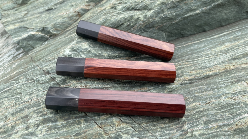 Vietnamese Rosewood & Black Horn Knife Handle