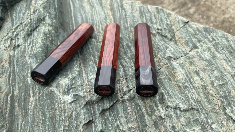 Vietnamese Rosewood & Black Horn Knife Handle