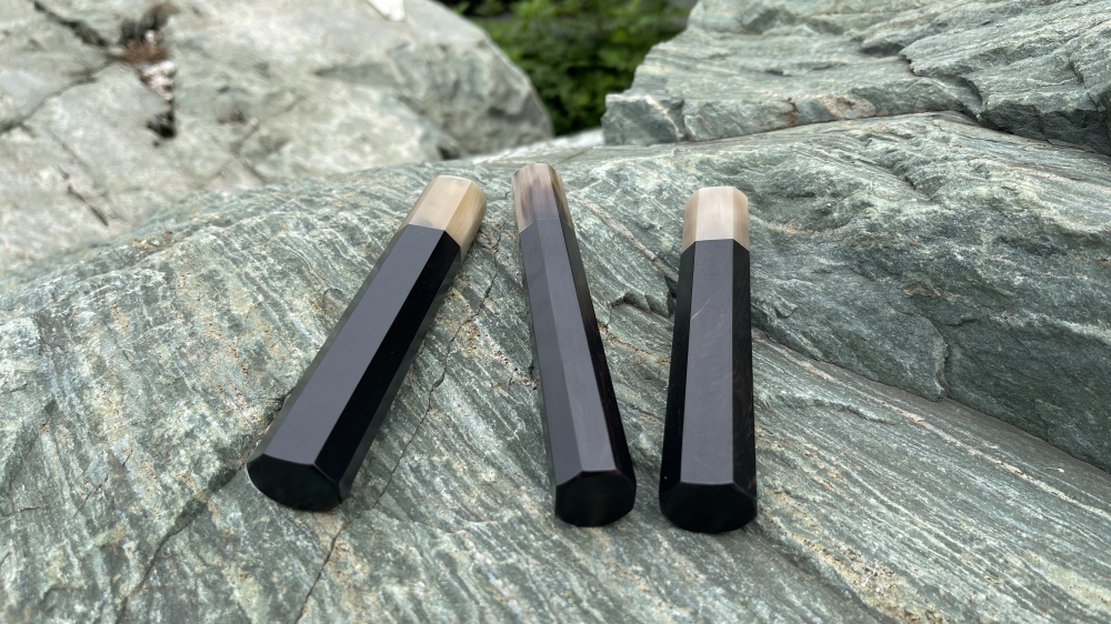 Vietnamese Black Ebony & Milk Horn Knife Handle (WA)