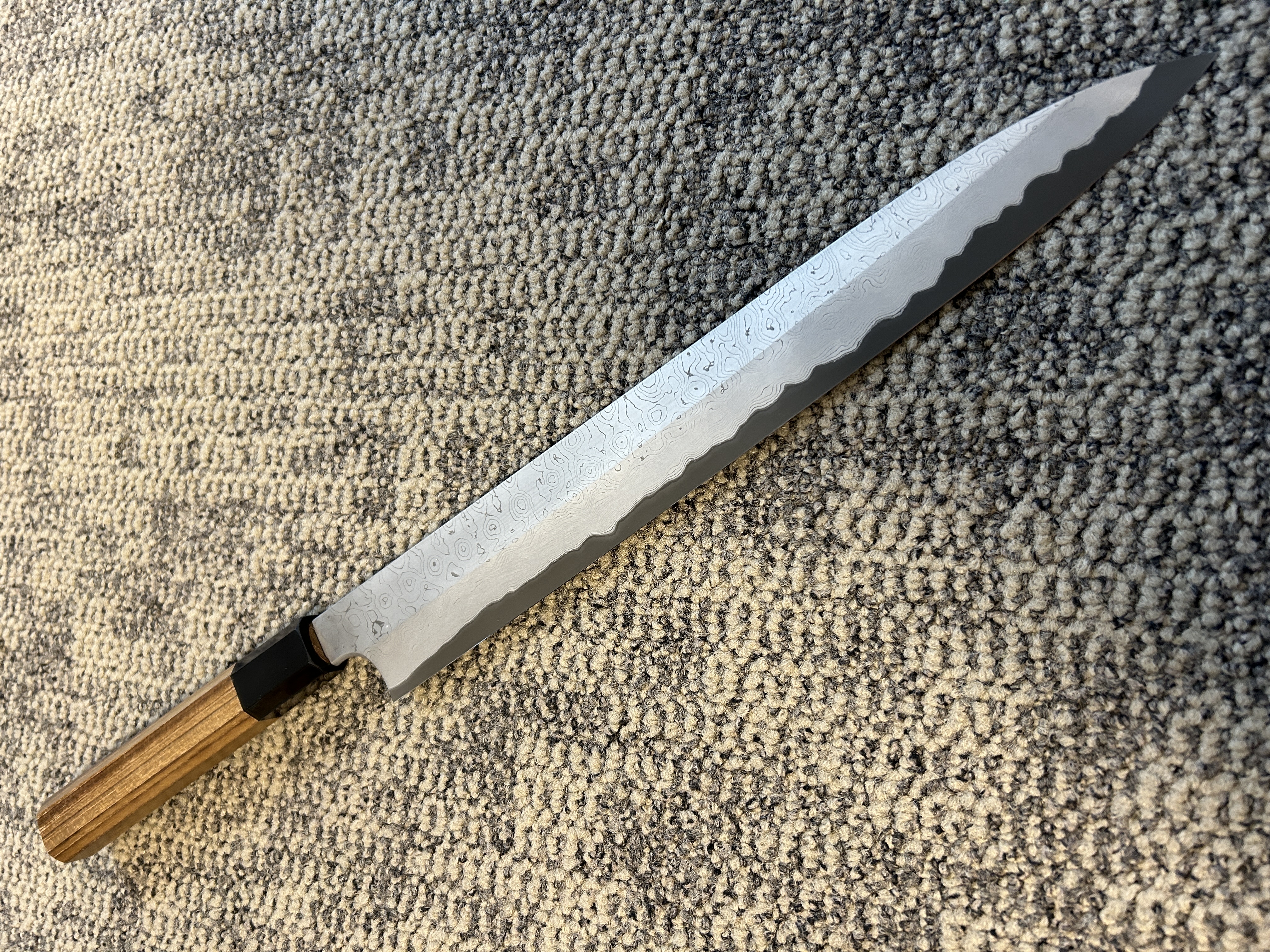 Nigara Hamono Blue 2 Kurozome Damascus Yanagiba 300mm