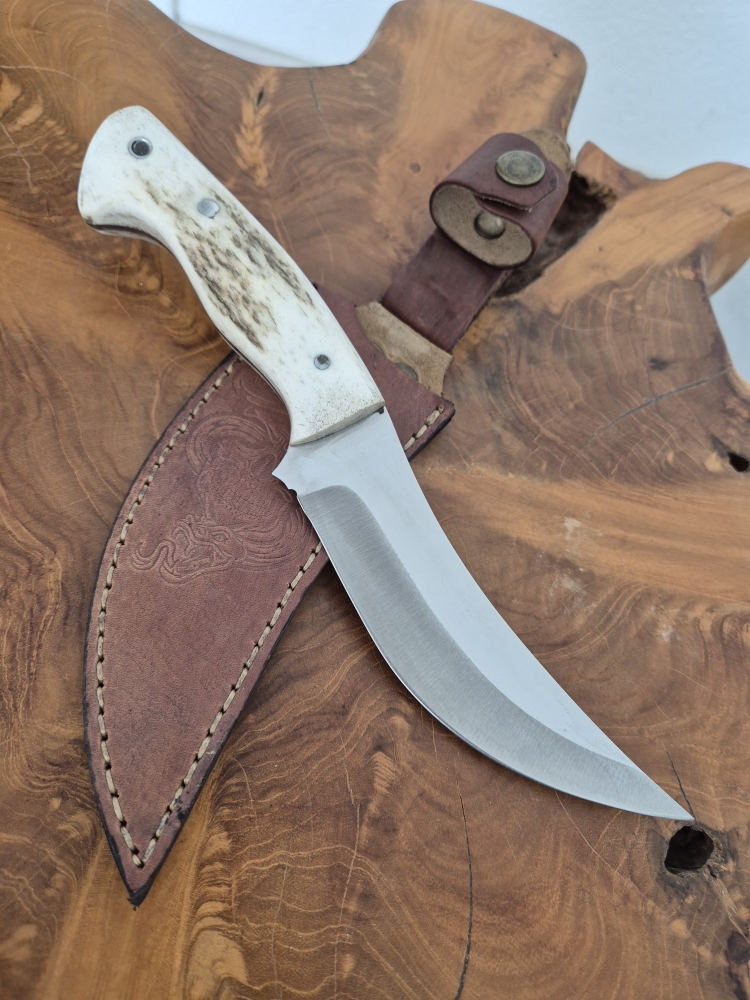 Einzigartige Handgefertigte Jagd Hirschhorn Griff Geschenke für Männer Bushcraft Messer Groomsmen Messer Full Tang Individuell Graviertes Geschenk für Männer Jäger Camping (Dh130)