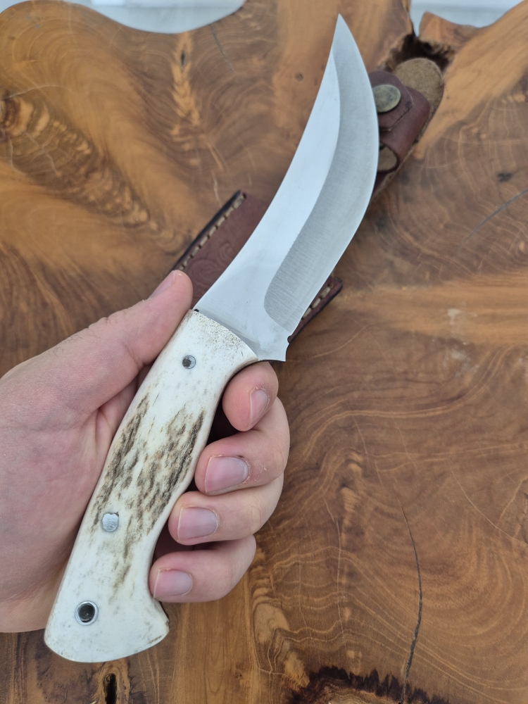 Einzigartige Handgefertigte Jagd Hirschhorn Griff Geschenke für Männer Bushcraft Messer Groomsmen Messer Full Tang Individuell Graviertes Geschenk für Männer Jäger Camping (Dh130)
