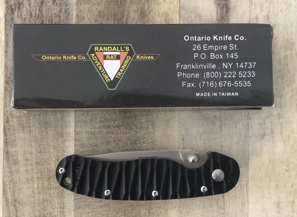 Ontario Rat 2 Black Handle Liner Lock Folding Pocket Knife Aus-8 Steel Blade