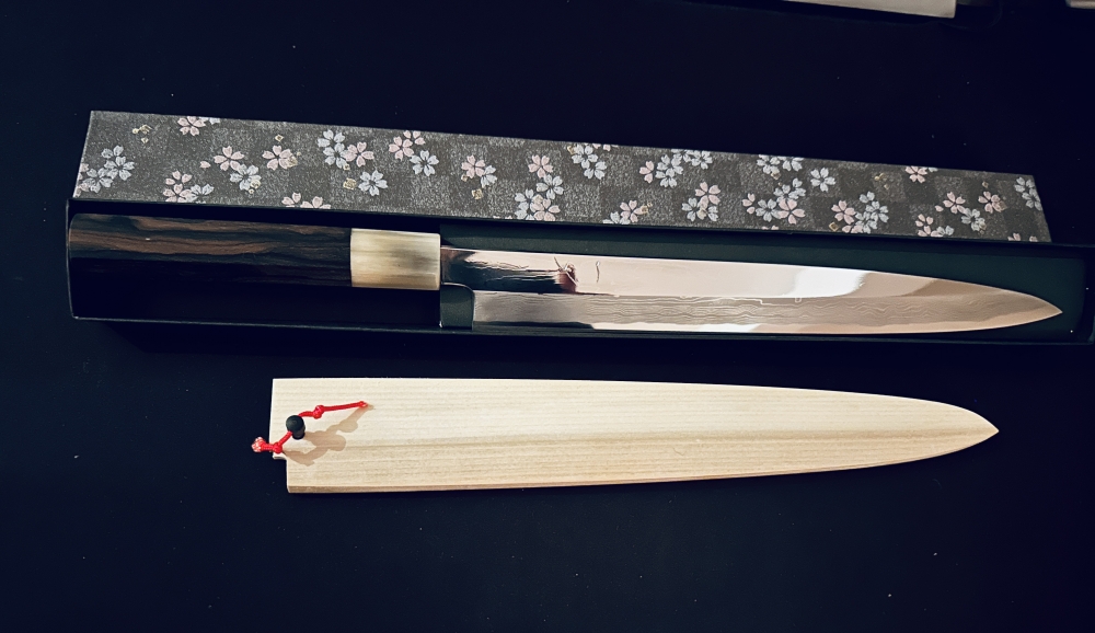 Hitohira Kikuchiyo Mosuke Enmon White #1 Yanagiba 300mm Ziricote Handle 