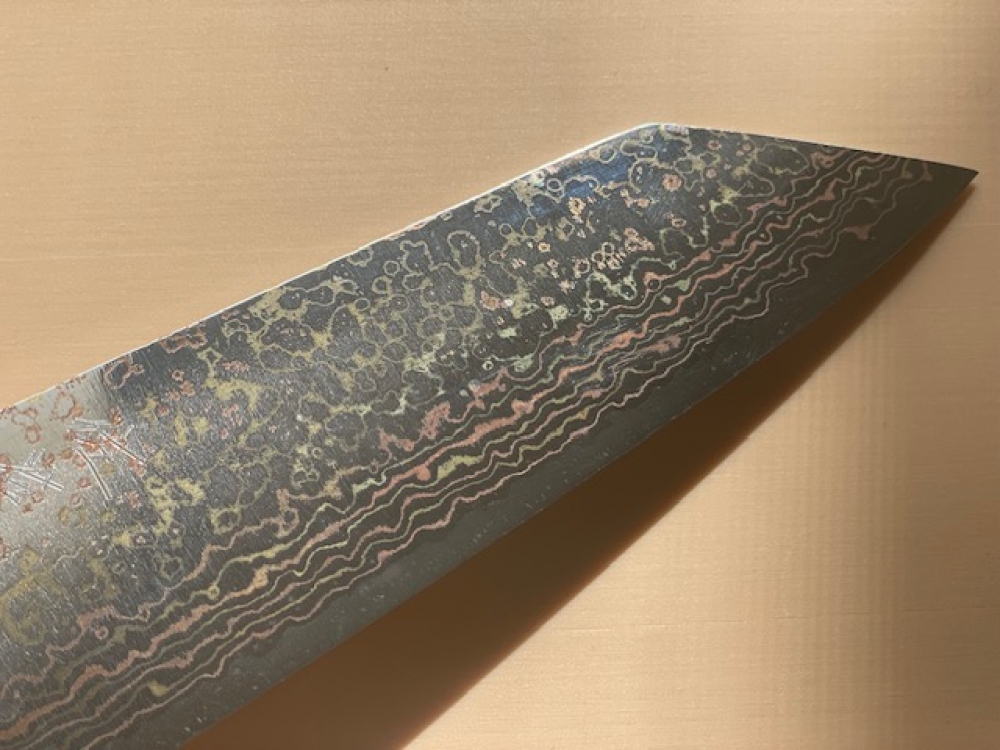 Takeshi Saji Rainbow Damascus Bunka 175mm