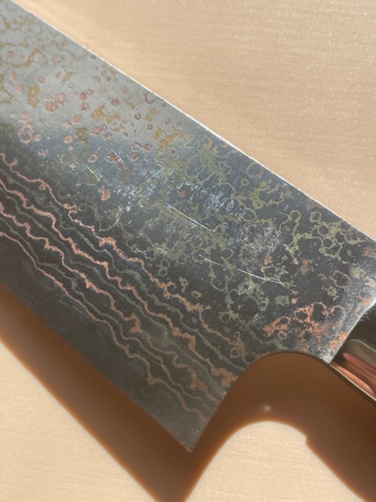 Takeshi Saji Rainbow Damascus Bunka 175mm