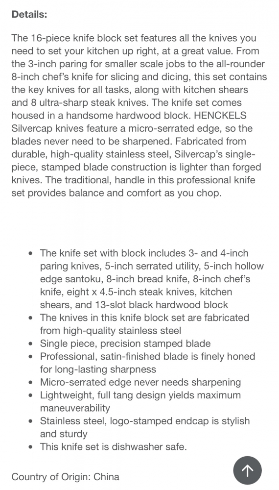 Henckles Kitchen Knife Block Set