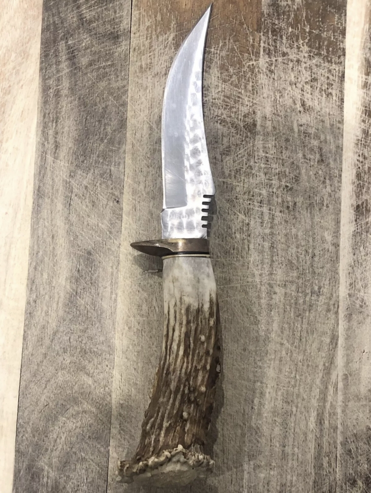 Vintage fixed blade knife 12cm with stag handle