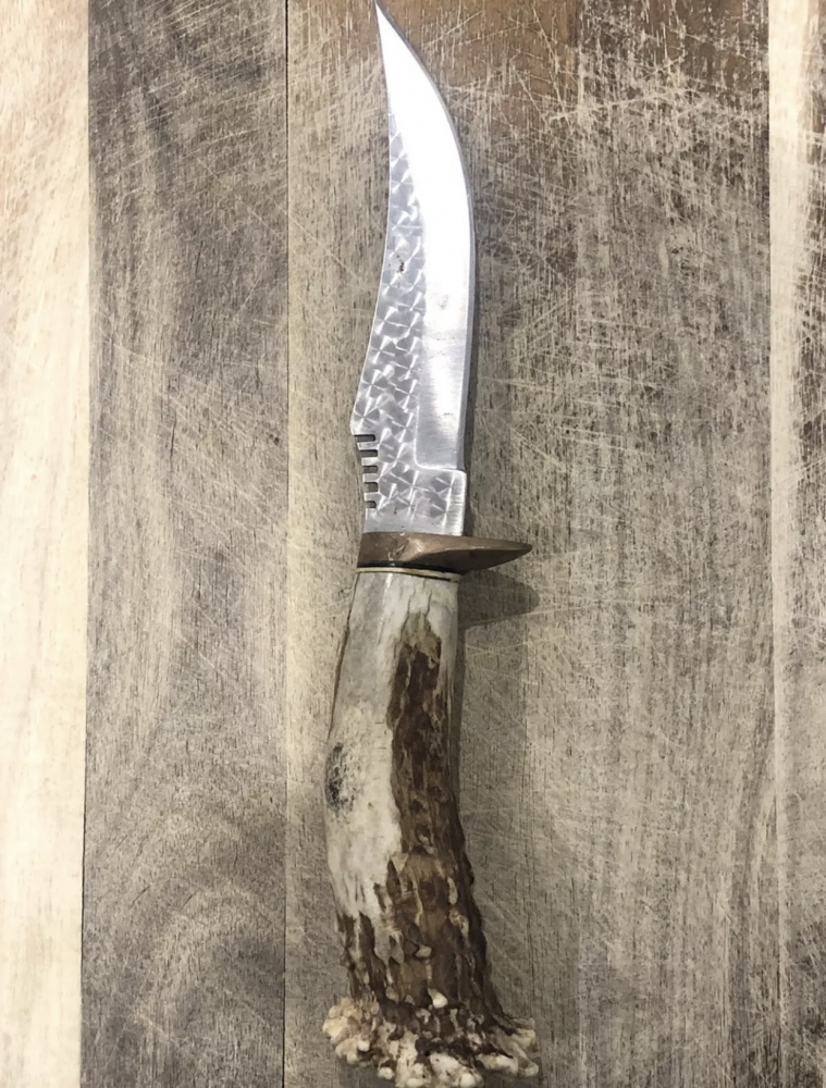 Vintage fixed blade knife 12cm with stag handle