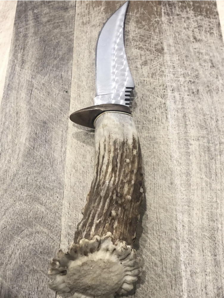 Vintage fixed blade knife 12cm with stag handle