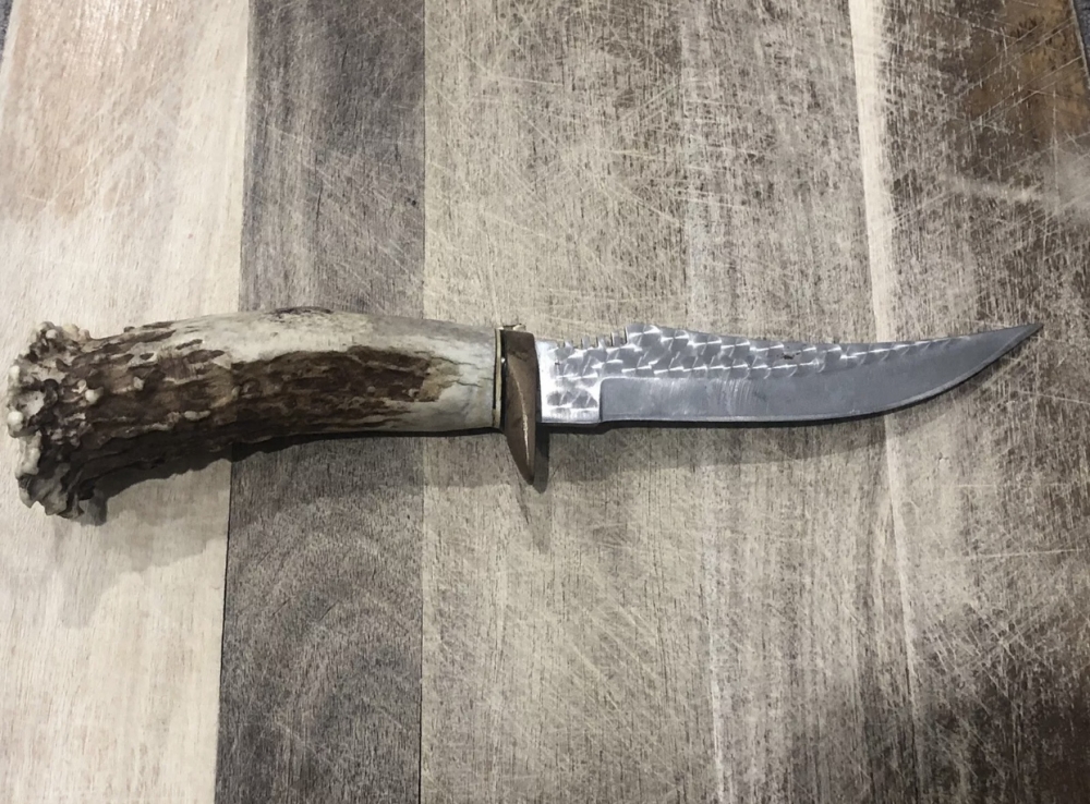 Vintage fixed blade knife 12cm with stag handle