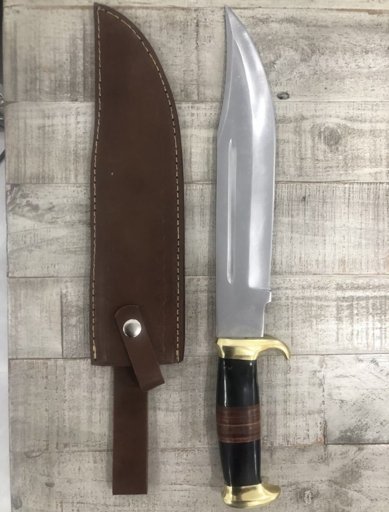 17”Hand Forged Hunting Crocodile Dundee High Polish Survival Bowie Knife with Sheath