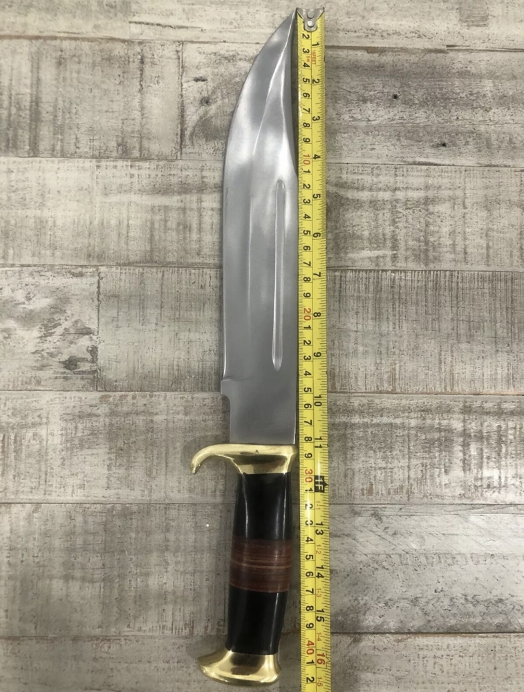 17”Hand Forged Hunting Crocodile Dundee High Polish Survival Bowie Knife with Sheath