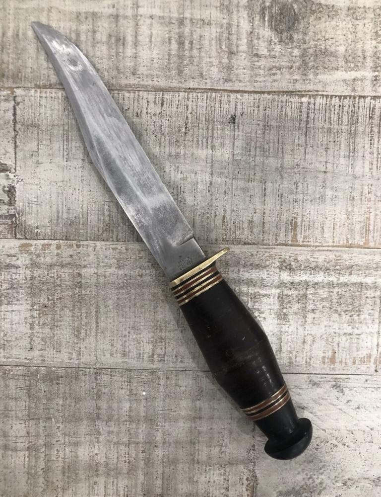 VINTAGE WILLIAM RODGERS ‘I CUT MY WAY’ 6” BOWIE BLADE KNIFE & SHEATH SHEFFIELD