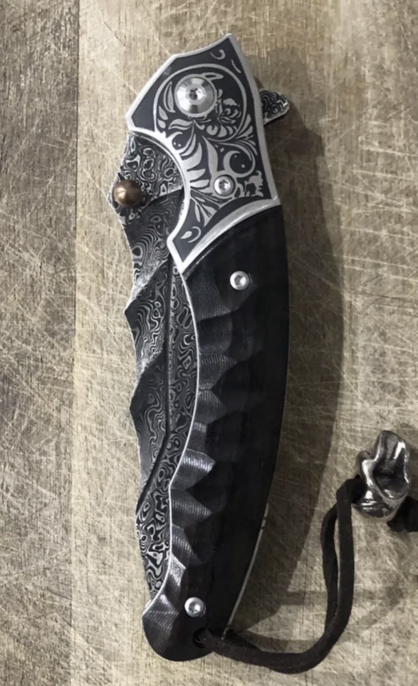 Tactical Damascus Blade Folding Knife Limited Edition