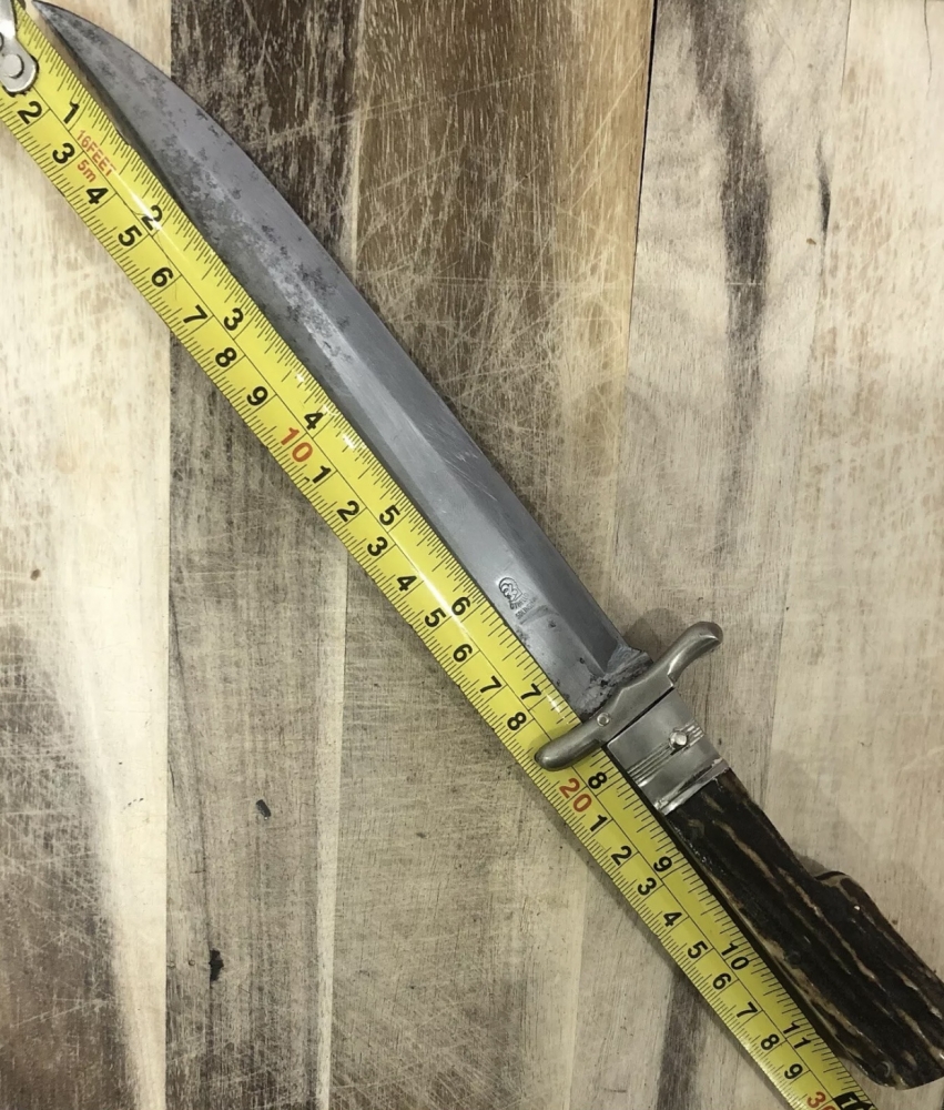 Vintage Wingen Othello boar hunting pig sticker swing guard knife & sheath