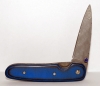 Danno Custom Folding Knife 2 ¾” SS Blade/Vine Spine/Black & Blue G-10 Handle