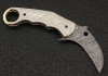 Damascus Karambit Gold Brass Engraved Handle