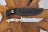 Handgefertigte Echte Hirschgeweih Wolf Messing Jagdmesser Hirsch Horn Bowie Benutzerdefinierte Messer (Dh043)