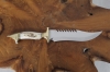 Handgefertigte Echte Hirschgeweih Wolf Messing Jagdmesser Hirsch Horn Bowie Benutzerdefinierte Messer (Dh043)