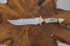 Handgefertigte Echte Hirschgeweih Wolf Messing Jagdmesser Hirsch Horn Bowie Benutzerdefinierte Messer (Dh043)
