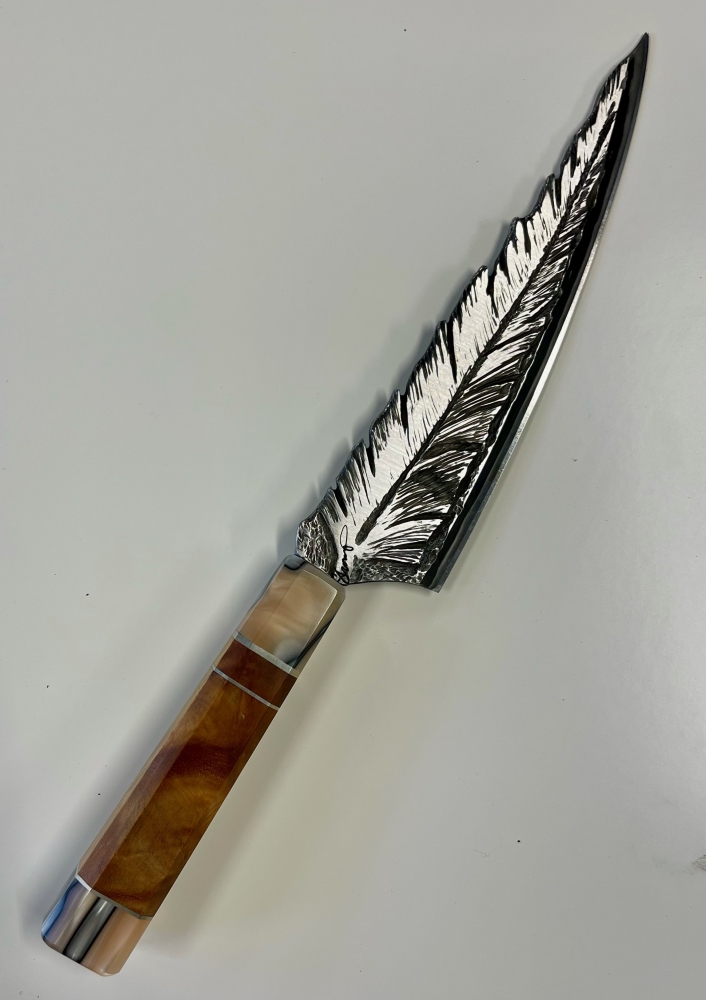 Unique feather knife made of 26c3 steel