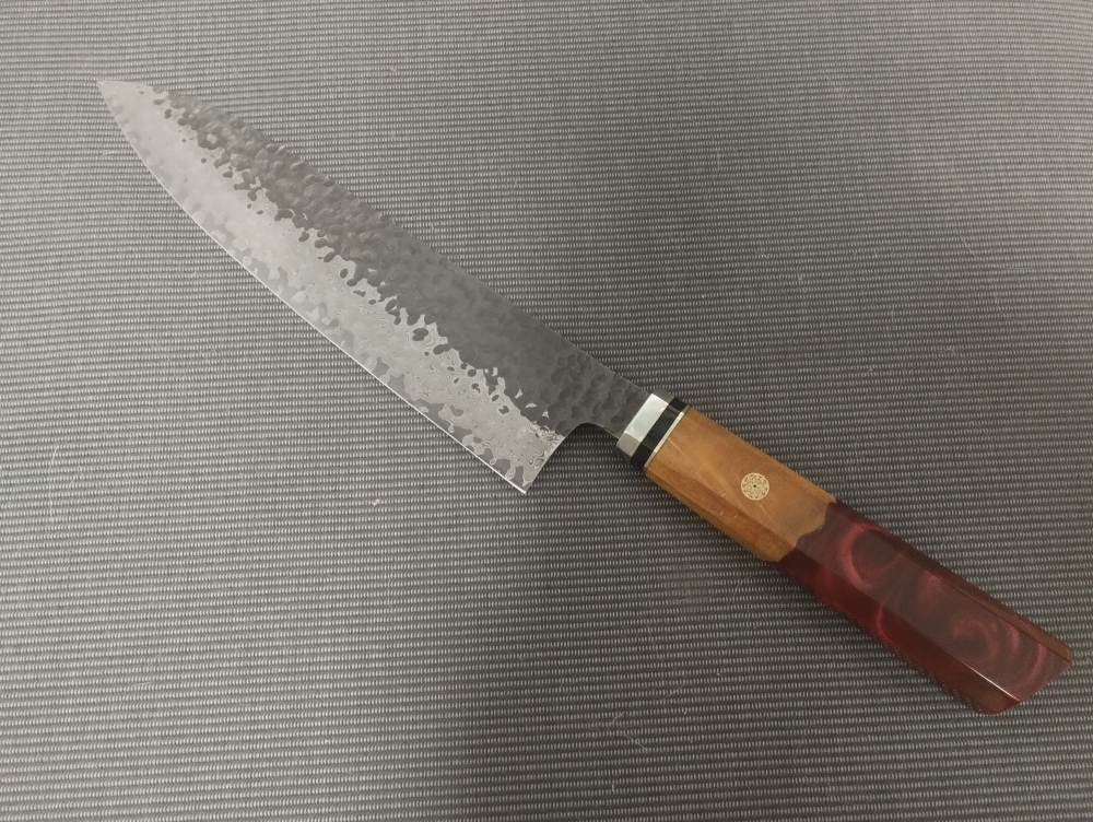 Gyuto, chef knife - wood-epoxy handle