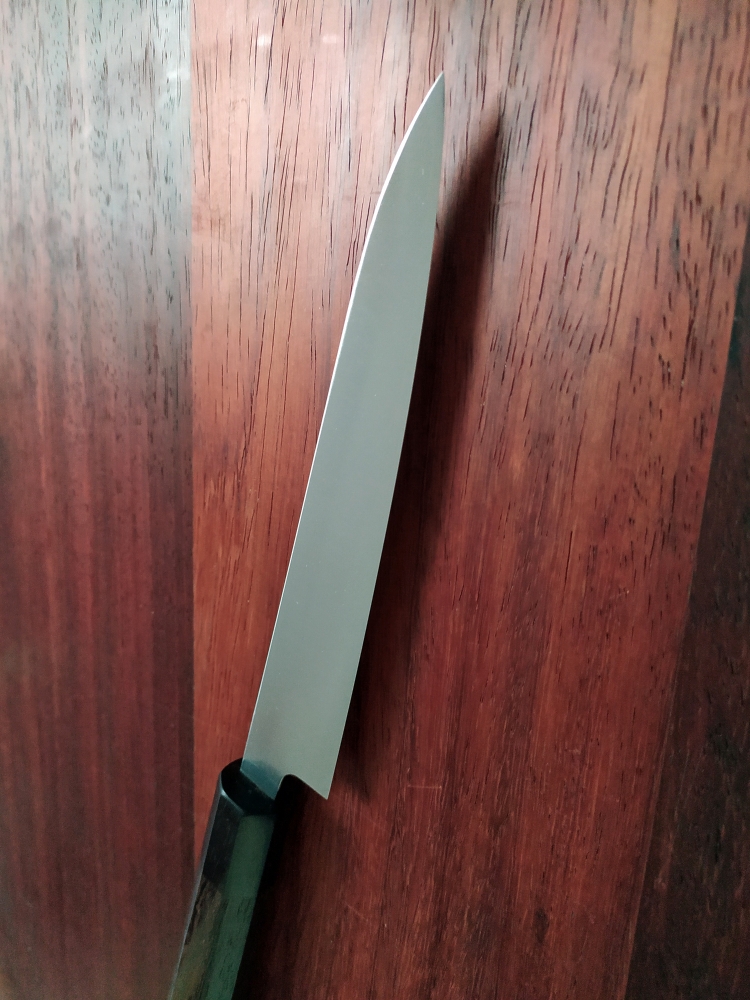 Thin Slicer 170mm, SC125 Carbon Steel, Pheasantwood handle with Tamarind Heartwood Ferrule 
