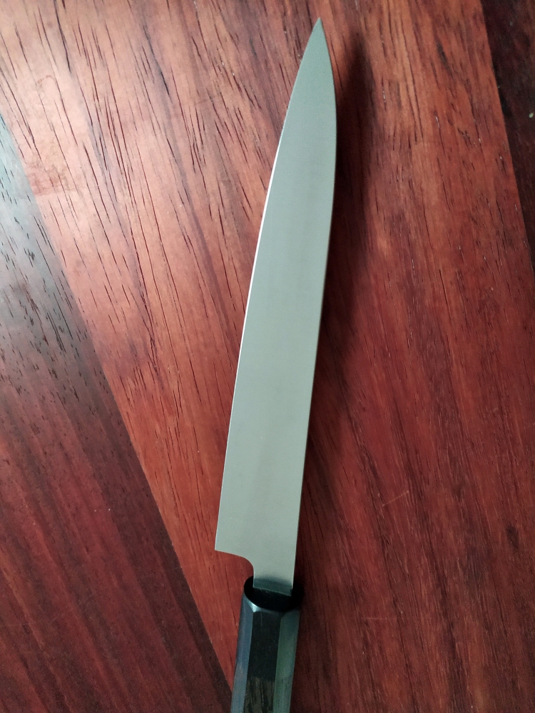 Thin Slicer 170mm, SC125 Carbon Steel, Pheasantwood handle with Tamarind Heartwood Ferrule 
