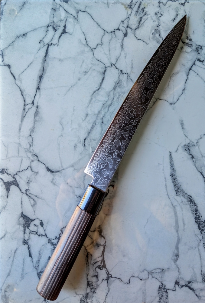 Goko Hamono 240 mm Damascus Sujihiki 