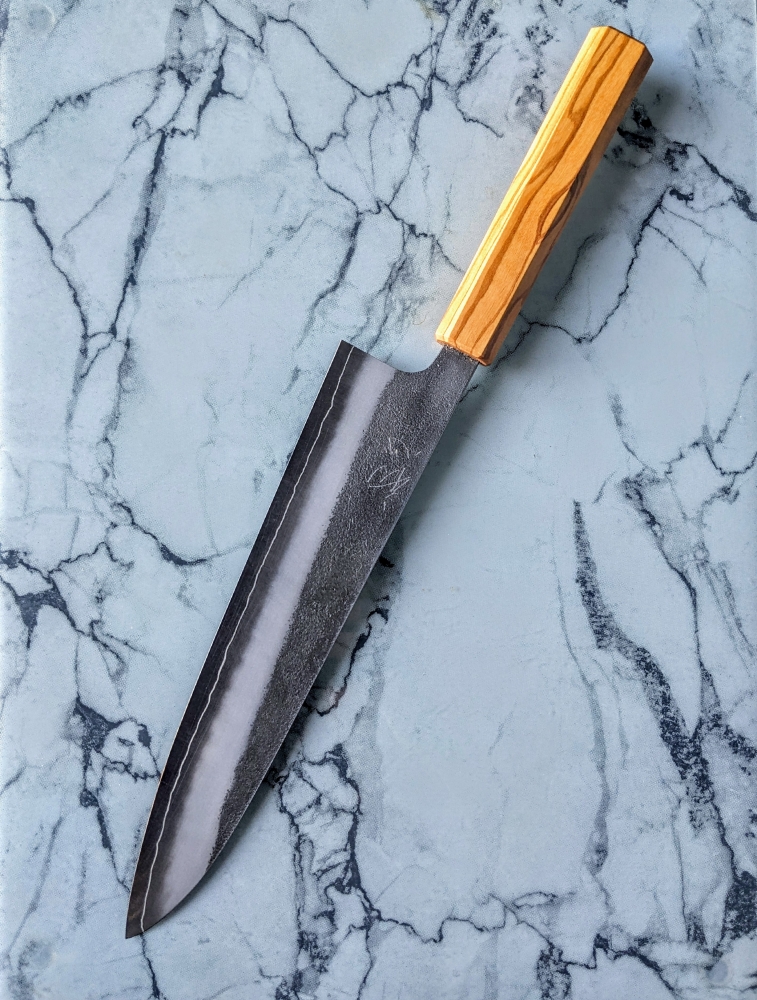 Yoshikane 240 Gyuto SKD Nashiji Olivewood