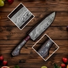 Handmade steel Damascus chef set