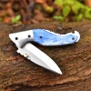 Custom Hand Made D2 steel Folding Knife With Color Camel Bone Handle 