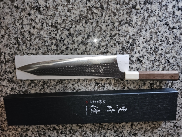 Yu Kurosaki R2(SG2) Hammered SENKO-EI WA WN8W Japanese Chef's Gyuto Knife 270mm with Wood-Grain Ring Walnut Handle