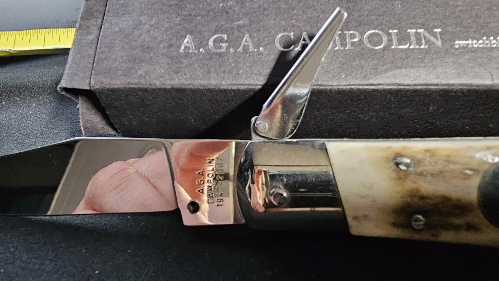 AGA CAMPOLIN STAG Fulcrum HUNTER FLAT OVAL Button 60th Anniversary Knife WTS! ($225)