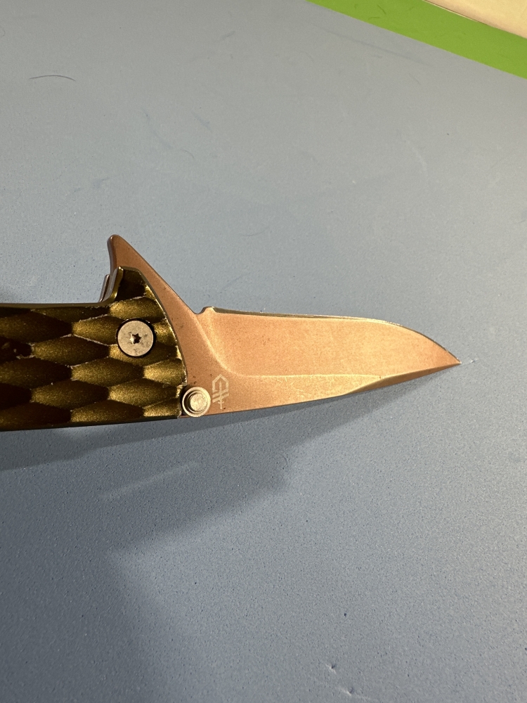 GERBER ONE-FLIP  1910617a Nice Condition With Bronze Color Blade / Green Side