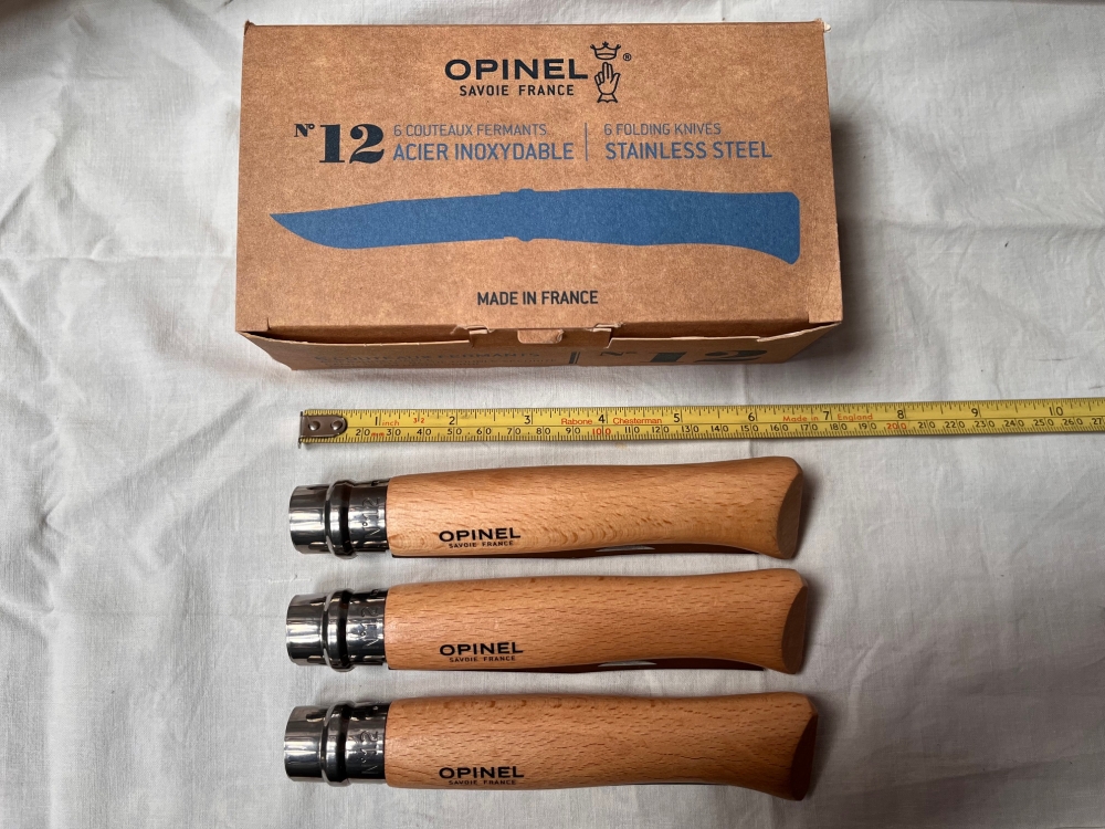 Opinel 12VRI Boxed Set of 6 Locking Knife with  beech wood handle Stainless Steel