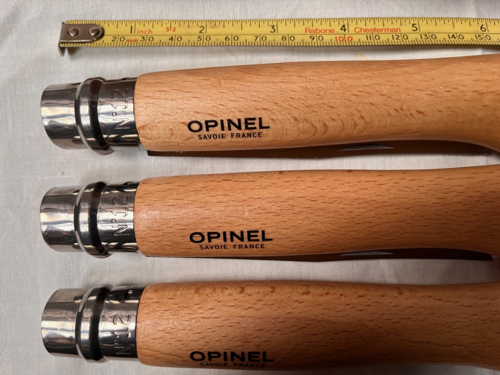 Opinel 12VRI Boxed Set of 6 Locking Knife with  beech wood handle Stainless Steel