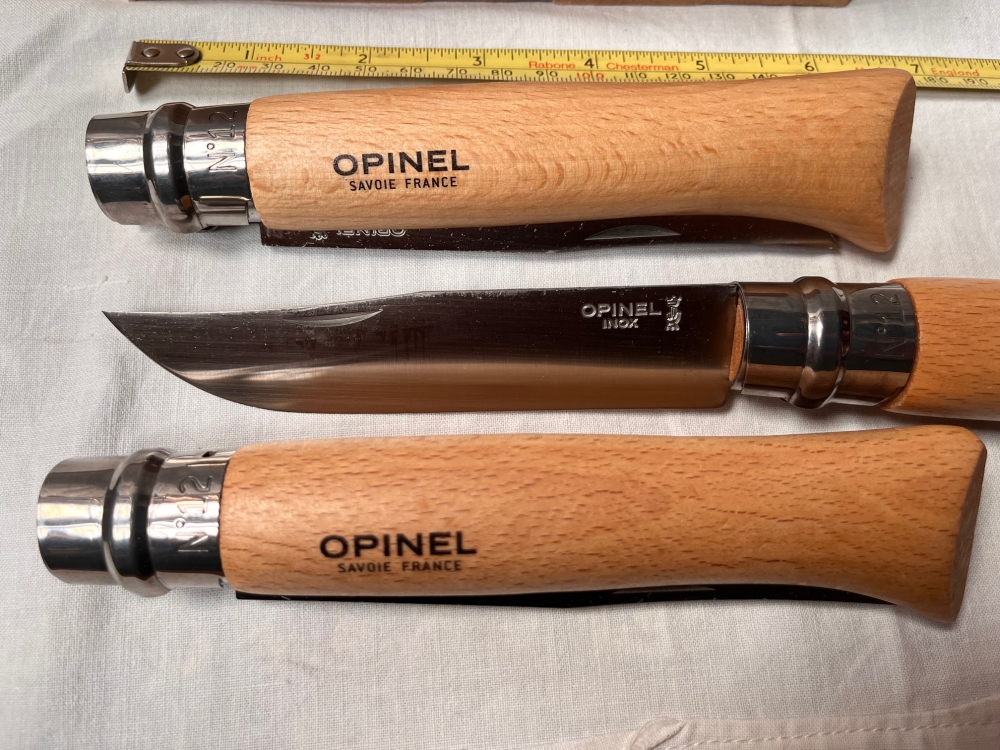 Opinel 12VRI Boxed Set of 6 Locking Knife with  beech wood handle Stainless Steel