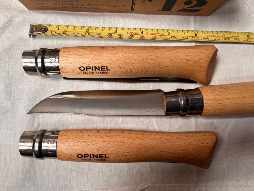 Opinel 12VRI Boxed Set of 6 Locking Knife with  beech wood handle Stainless Steel