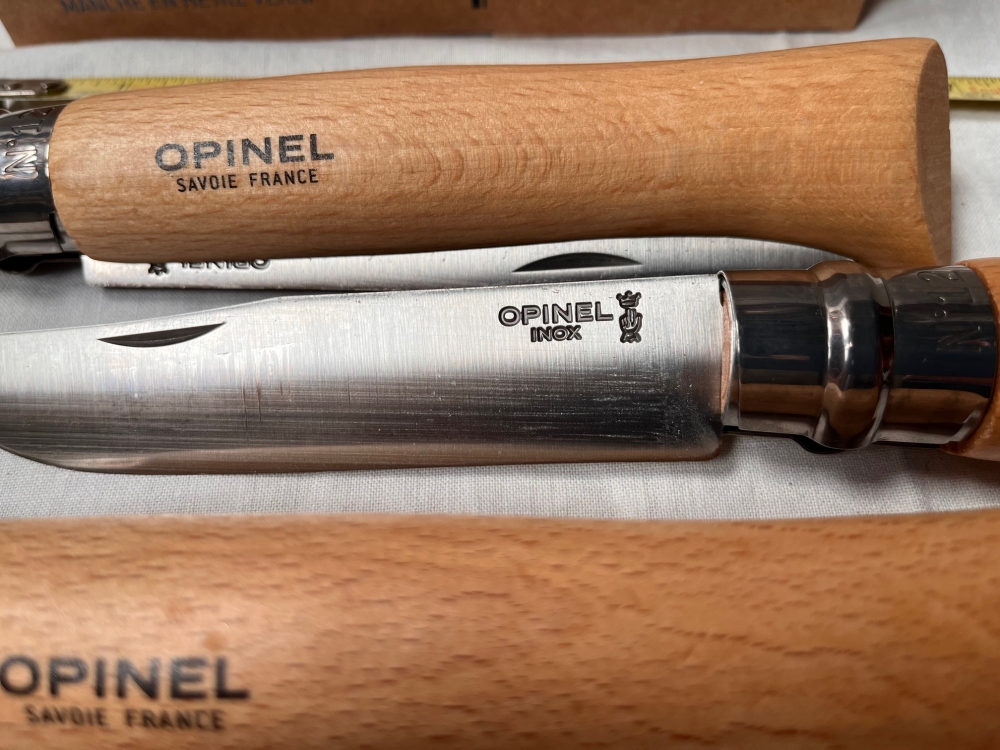 Opinel 12VRI Boxed Set of 6 Locking Knife with  beech wood handle Stainless Steel