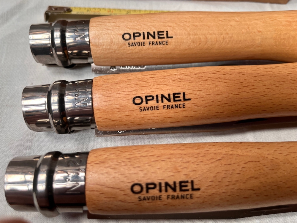 Opinel 12VRI Boxed Set of 6 Locking Knife with  beech wood handle Stainless Steel