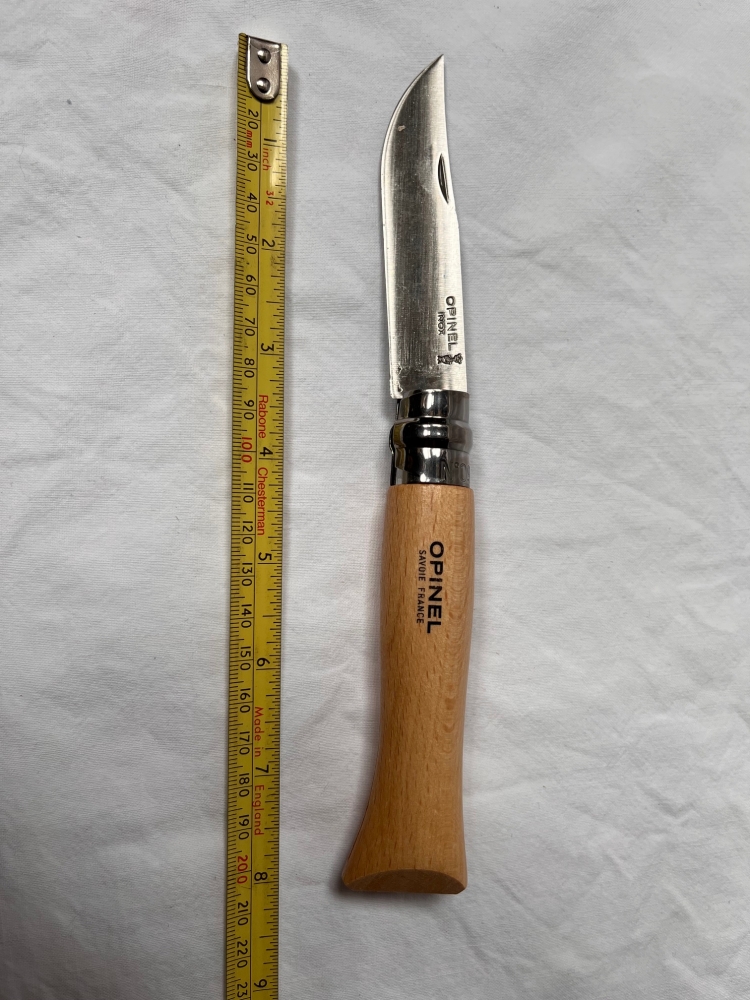 Opinel No.9VRI Stainless Steel original classic Beech Handle Virobloc safety locking ring