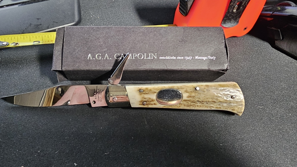 AGA CAMPOLIN STAG Fulcrum HUNTER FLAT OVAL Button 60th Anniversary Knife WTS! ($225)