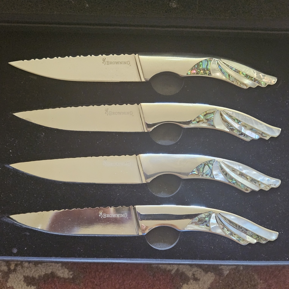 Browning Mother-of-Pearl and Abalone Steak Knife Set