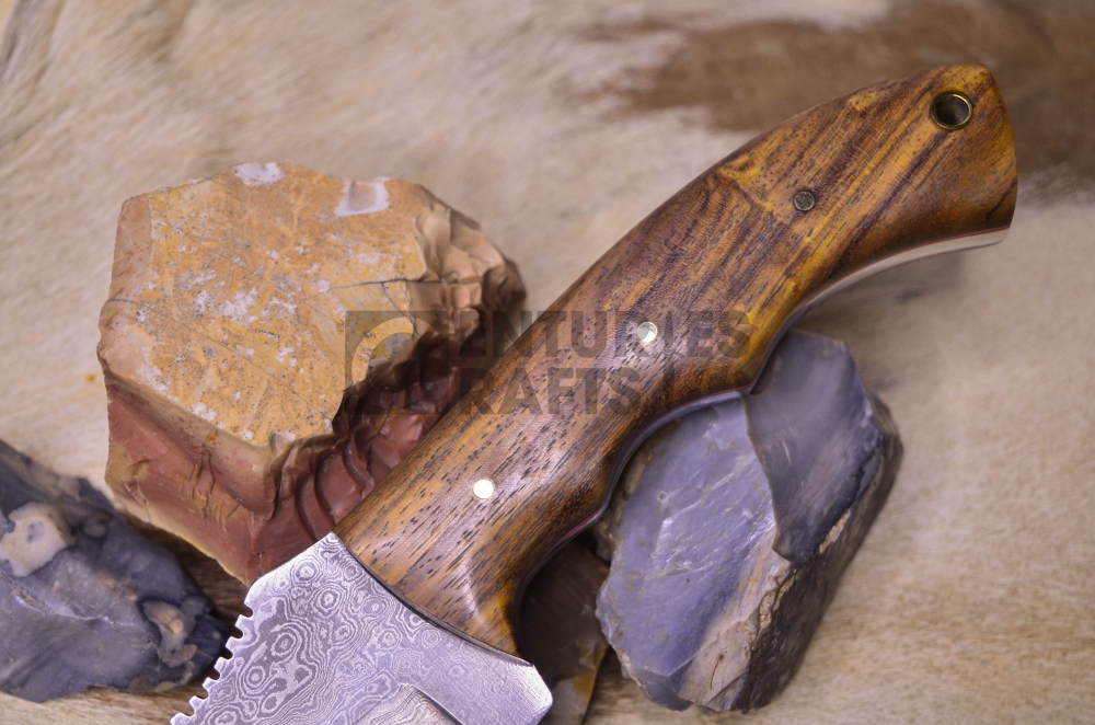 11-Inch Hand Made Damascus Steel Hunting, Camping, Survival, Bushcraft Skinning and Kitchen Knife.