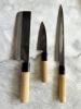 Set of 3 sushi knives with sharpener