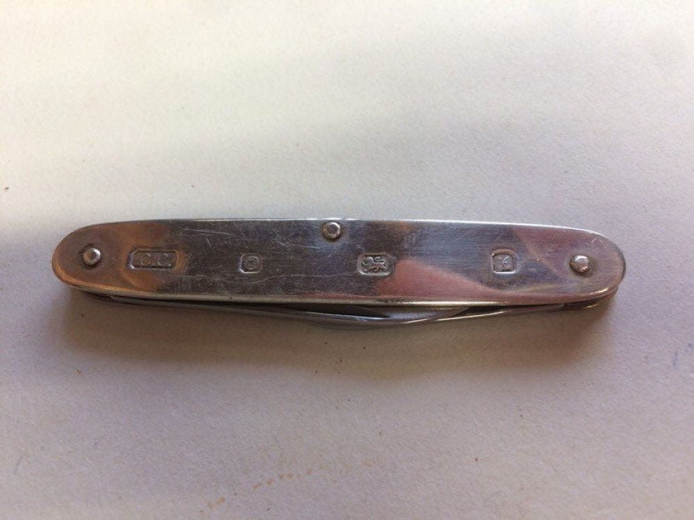 Silver Penknife by Joseph Rodgers Hallmarked Chester 1861 3\" closed size